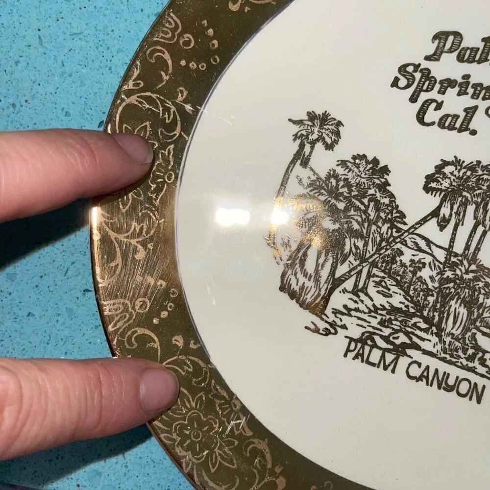 Palm Springs California Plates Vintage Porcelain Mid Century Modern Set of Five